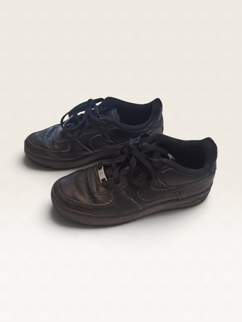 Nike Air Force 1 Low Triple Black Sneakers Size 7 Youth